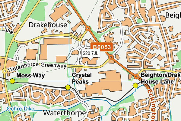 S20 7JL map - OS VectorMap District (Ordnance Survey)
