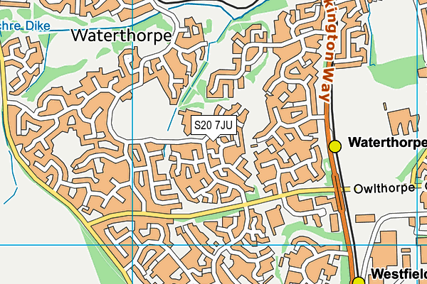 S20 7JU map - OS VectorMap District (Ordnance Survey) S20 7JU map - OS VectorMap District (Ordnance Survey)