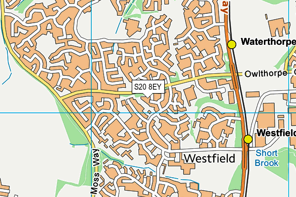 S20 8EY map - OS VectorMap District (Ordnance Survey) S20 8EY map - OS VectorMap District (Ordnance Survey)