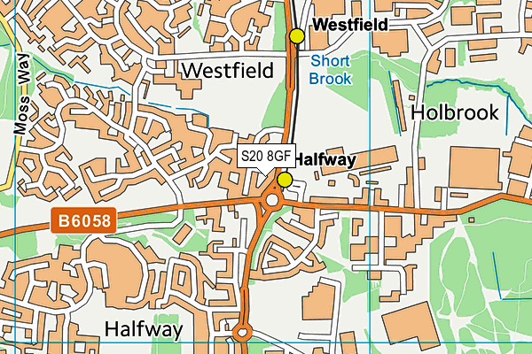 S20 8GF map - OS VectorMap District (Ordnance Survey) S20 8GF map - OS VectorMap District (Ordnance Survey)
