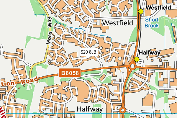 S20 8JB map - OS VectorMap District (Ordnance Survey) S20 8JB map - OS VectorMap District (Ordnance Survey)