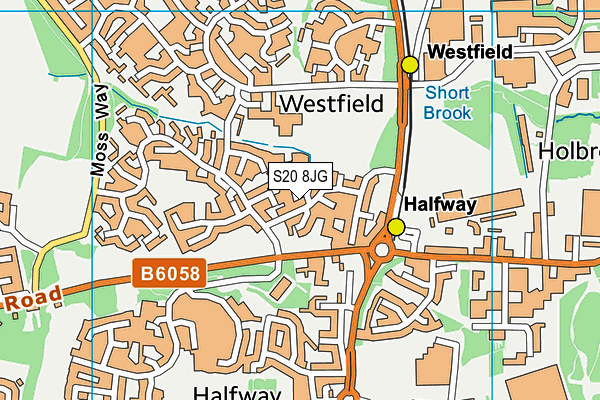 S20 8JG map - OS VectorMap District (Ordnance Survey) S20 8JG map - OS VectorMap District (Ordnance Survey)