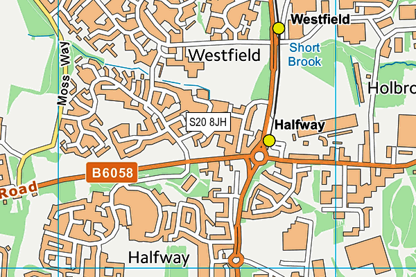 S20 8JH map - OS VectorMap District (Ordnance Survey) S20 8JH map - OS VectorMap District (Ordnance Survey)