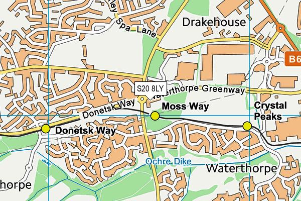 S20 8LY map - OS VectorMap District (Ordnance Survey) S20 8LY map - OS VectorMap District (Ordnance Survey)