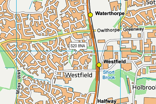 S20 8NA map - OS VectorMap District (Ordnance Survey)