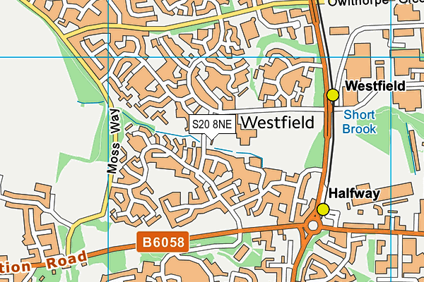S20 8NE map - OS VectorMap District (Ordnance Survey) S20 8NE map - OS VectorMap District (Ordnance Survey)