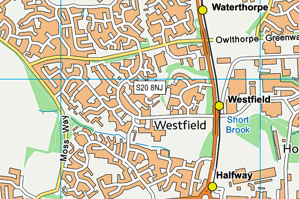 S20 8NJ map - OS VectorMap District (Ordnance Survey) S20 8NJ map - OS VectorMap District (Ordnance Survey)