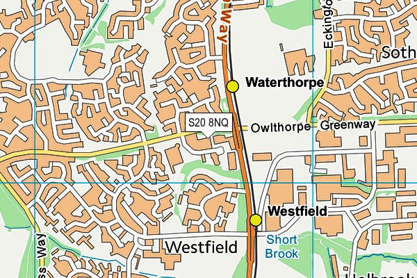 S20 8NQ map - OS VectorMap District (Ordnance Survey)