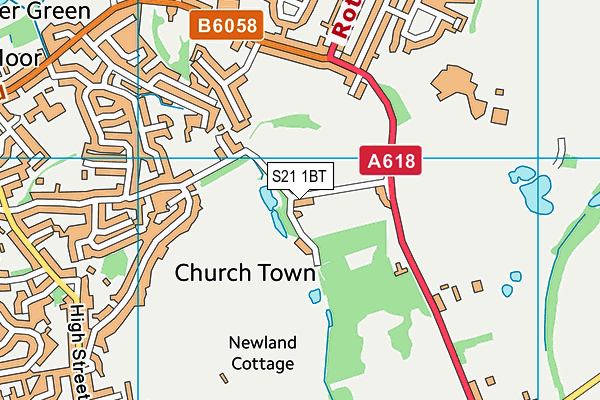 S21 1BT map - OS VectorMap District (Ordnance Survey)