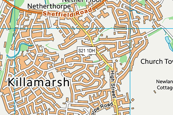 S21 1DH map - OS VectorMap District (Ordnance Survey) S21 1DH map - OS VectorMap District (Ordnance Survey)