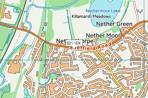 S21 1DX map - OS VectorMap District (Ordnance Survey) S21 1DX map - OS VectorMap District (Ordnance Survey)