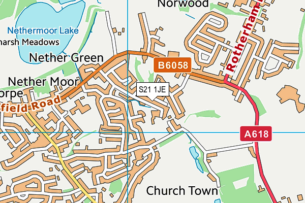 S21 1JE map - OS VectorMap District (Ordnance Survey) S21 1JE map - OS VectorMap District (Ordnance Survey)