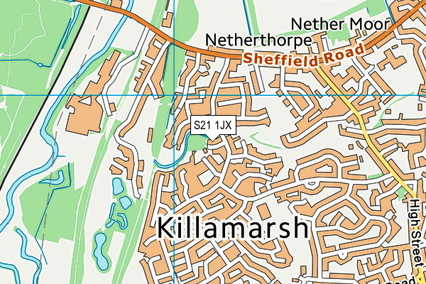 S21 1JX map - OS VectorMap District (Ordnance Survey) S21 1JX map - OS VectorMap District (Ordnance Survey)