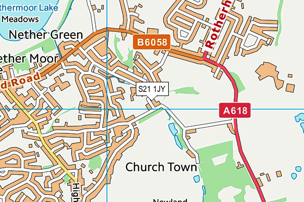 S21 1JY map - OS VectorMap District (Ordnance Survey)