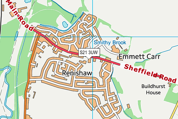 S21 3UW map - OS VectorMap District (Ordnance Survey) S21 3UW map - OS VectorMap District (Ordnance Survey)
