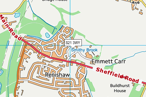 S21 3WY map - OS VectorMap District (Ordnance Survey) S21 3WY map - OS VectorMap District (Ordnance Survey)