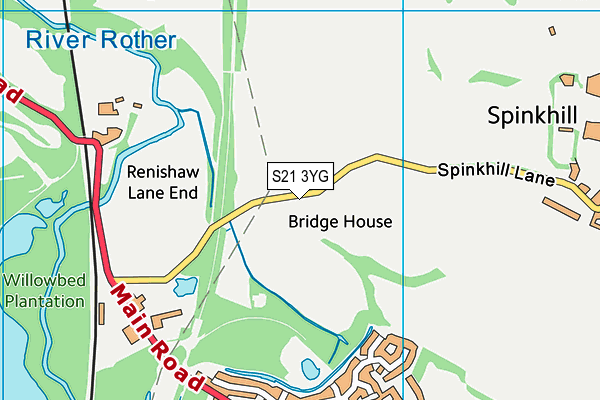 S21 3YG map - OS VectorMap District (Ordnance Survey) S21 3YG map - OS VectorMap District (Ordnance Survey)