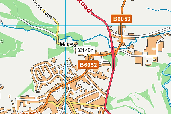 S21 4DY map - OS VectorMap District (Ordnance Survey)