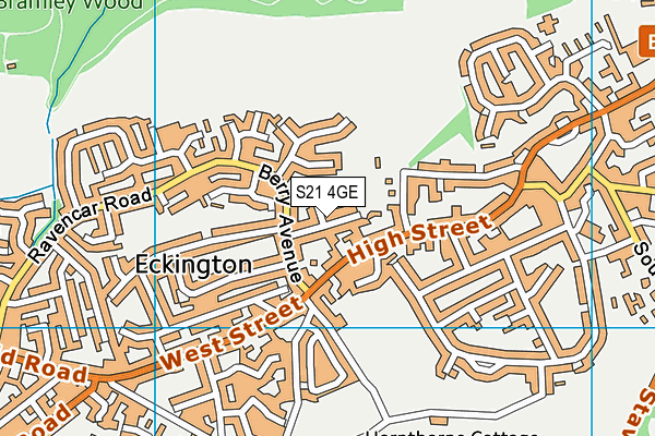 S21 4GE map - OS VectorMap District (Ordnance Survey) S21 4GE map - OS VectorMap District (Ordnance Survey)