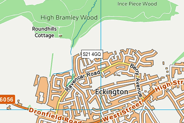 S21 4GQ map - OS VectorMap District (Ordnance Survey)