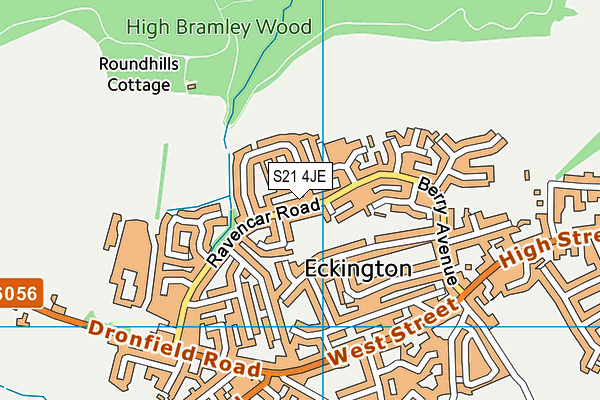 S21 4JE map - OS VectorMap District (Ordnance Survey) S21 4JE map - OS VectorMap District (Ordnance Survey)