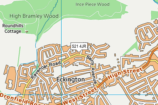 S21 4JR map - OS VectorMap District (Ordnance Survey) S21 4JR map - OS VectorMap District (Ordnance Survey)