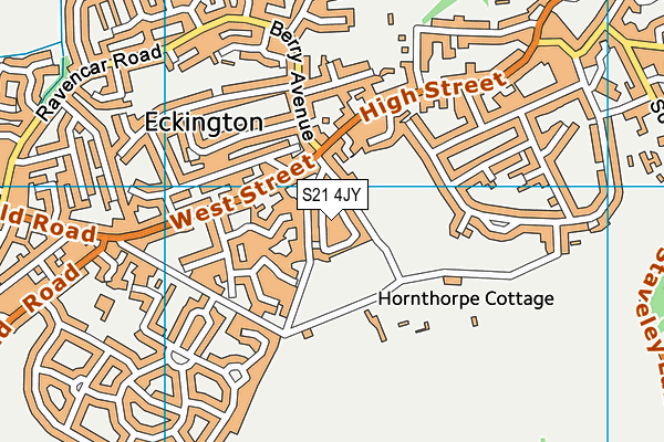 S21 4JY map - OS VectorMap District (Ordnance Survey)