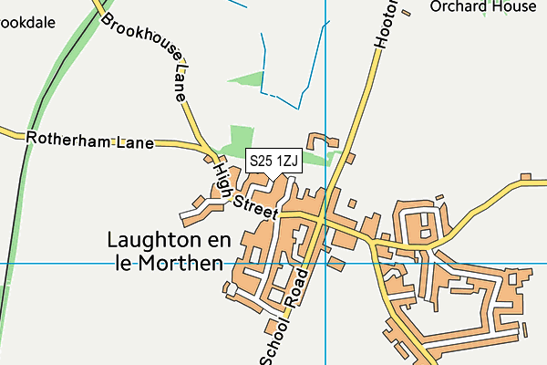 S25 1ZJ map - OS VectorMap District (Ordnance Survey)