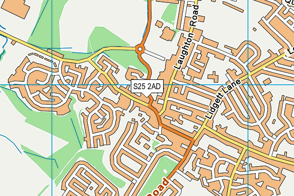 S25 2AD map - OS VectorMap District (Ordnance Survey) S25 2AD map - OS VectorMap District (Ordnance Survey)