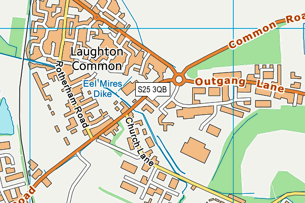 S25 3QB map - OS VectorMap District (Ordnance Survey)