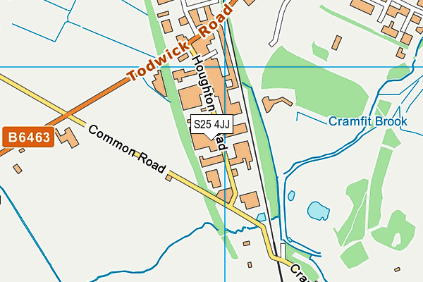 S25 4JJ map - OS VectorMap District (Ordnance Survey)