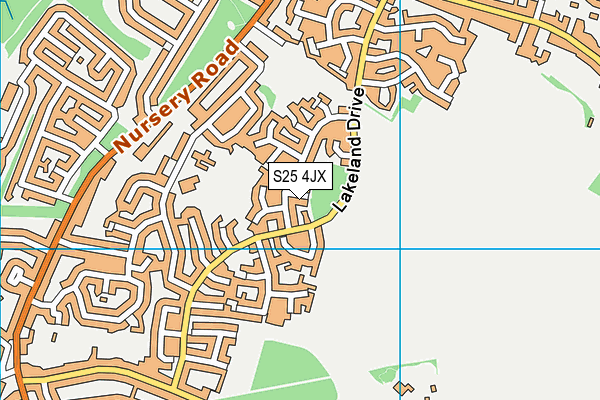 S25 4JX map - OS VectorMap District (Ordnance Survey) S25 4JX map - OS VectorMap District (Ordnance Survey)