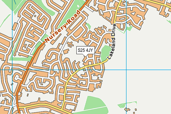 S25 4JY map - OS VectorMap District (Ordnance Survey) S25 4JY map - OS VectorMap District (Ordnance Survey)