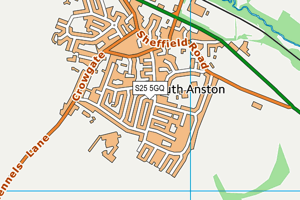 S25 5GQ map - OS VectorMap District (Ordnance Survey)