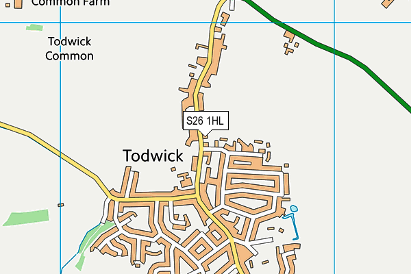 S26 1HL map - OS VectorMap District (Ordnance Survey)