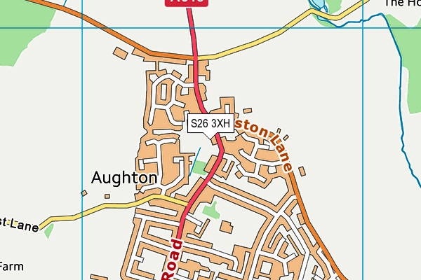 S26 3XH map - OS VectorMap District (Ordnance Survey)