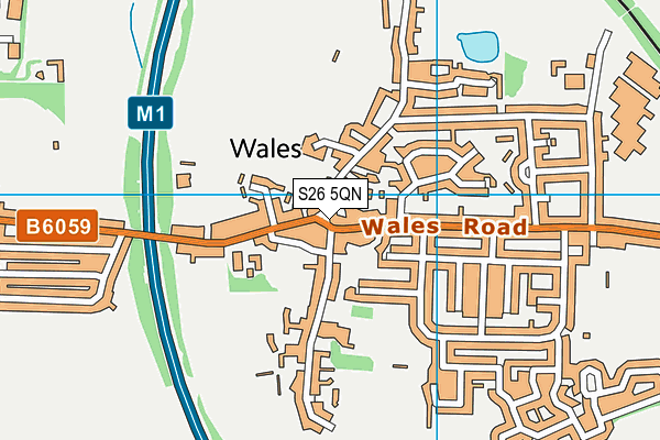 S26 5QN map - OS VectorMap District (Ordnance Survey)