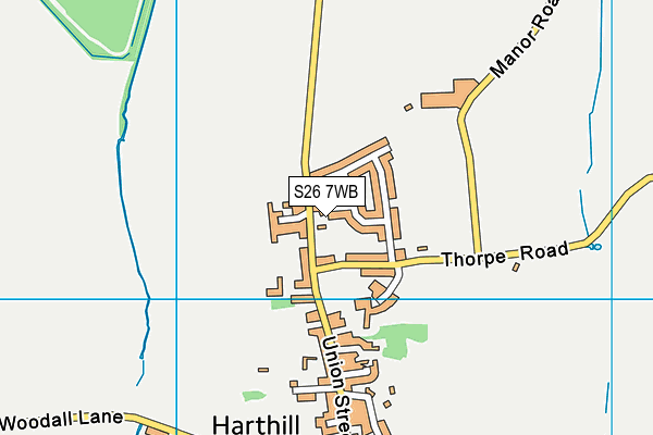 S26 7WB map - OS VectorMap District (Ordnance Survey) S26 7WB map - OS VectorMap District (Ordnance Survey)