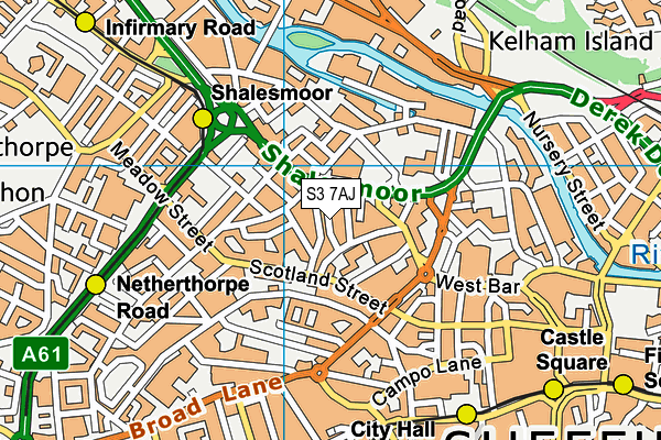 S3 7AJ map - OS VectorMap District (Ordnance Survey) S3 7AJ map - OS VectorMap District (Ordnance Survey)