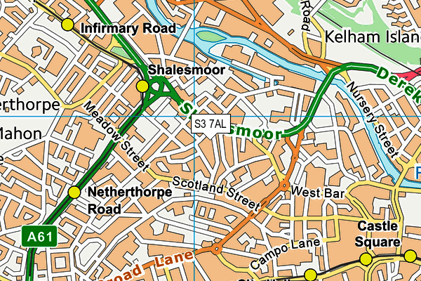 S3 7AL map - OS VectorMap District (Ordnance Survey) S3 7AL map - OS VectorMap District (Ordnance Survey)