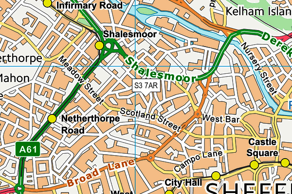 S3 7AR map - OS VectorMap District (Ordnance Survey) S3 7AR map - OS VectorMap District (Ordnance Survey)