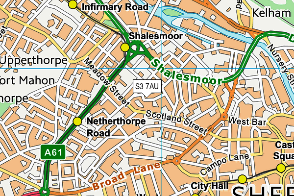 S3 7AU map - OS VectorMap District (Ordnance Survey) S3 7AU map - OS VectorMap District (Ordnance Survey)