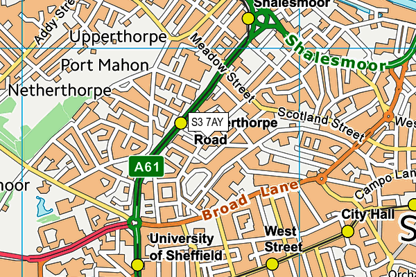 S3 7AY map - OS VectorMap District (Ordnance Survey) S3 7AY map - OS VectorMap District (Ordnance Survey)