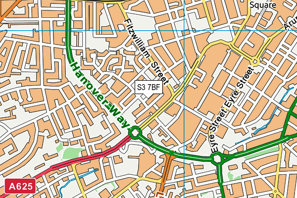 S3 7BF map - OS VectorMap District (Ordnance Survey) S3 7BF map - OS VectorMap District (Ordnance Survey)