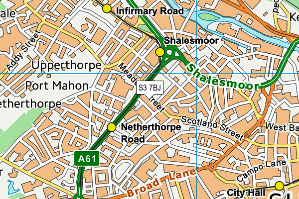 S3 7BJ map - OS VectorMap District (Ordnance Survey) S3 7BJ map - OS VectorMap District (Ordnance Survey)