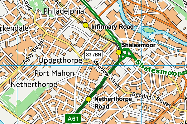 S3 7BN map - OS VectorMap District (Ordnance Survey) S3 7BN map - OS VectorMap District (Ordnance Survey)