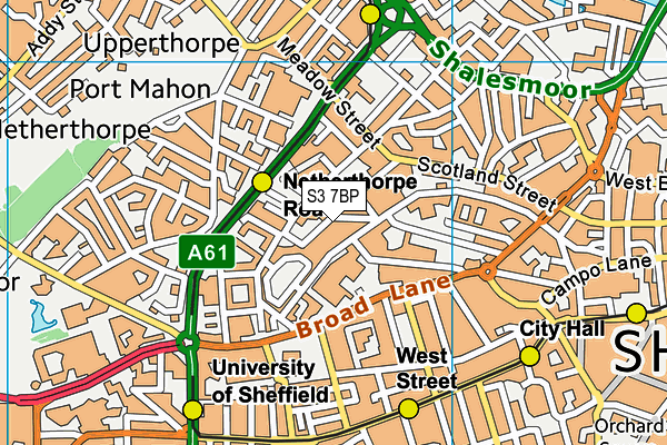 S3 7BP map - OS VectorMap District (Ordnance Survey) S3 7BP map - OS VectorMap District (Ordnance Survey)