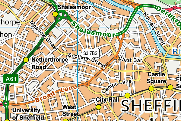 S3 7BS map - OS VectorMap District (Ordnance Survey) S3 7BS map - OS VectorMap District (Ordnance Survey)