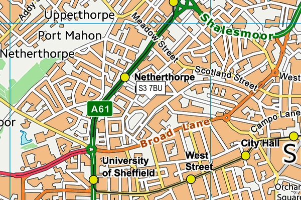 S3 7BU map - OS VectorMap District (Ordnance Survey) S3 7BU map - OS VectorMap District (Ordnance Survey)