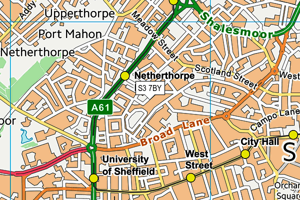 S3 7BY map - OS VectorMap District (Ordnance Survey) S3 7BY map - OS VectorMap District (Ordnance Survey)